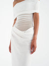 Hire BENNI Nico Off Shoulder Maxi Dress in White