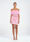 Hire BENNI Nico Offshoulder Mini Dress in Bubblegum Pink