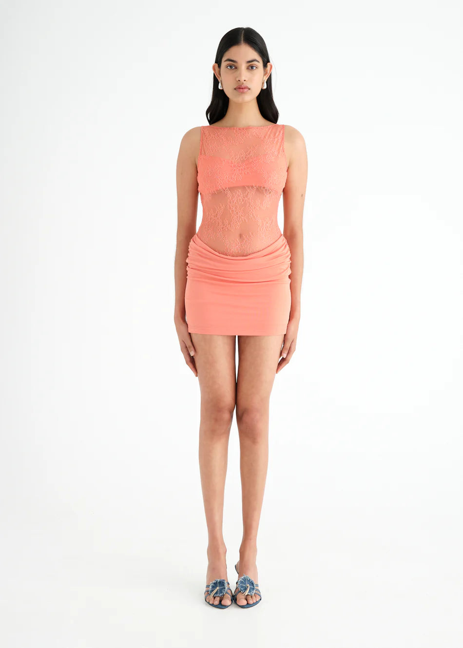 Hire BENNI Raffy Mini Dress in Grapefruit