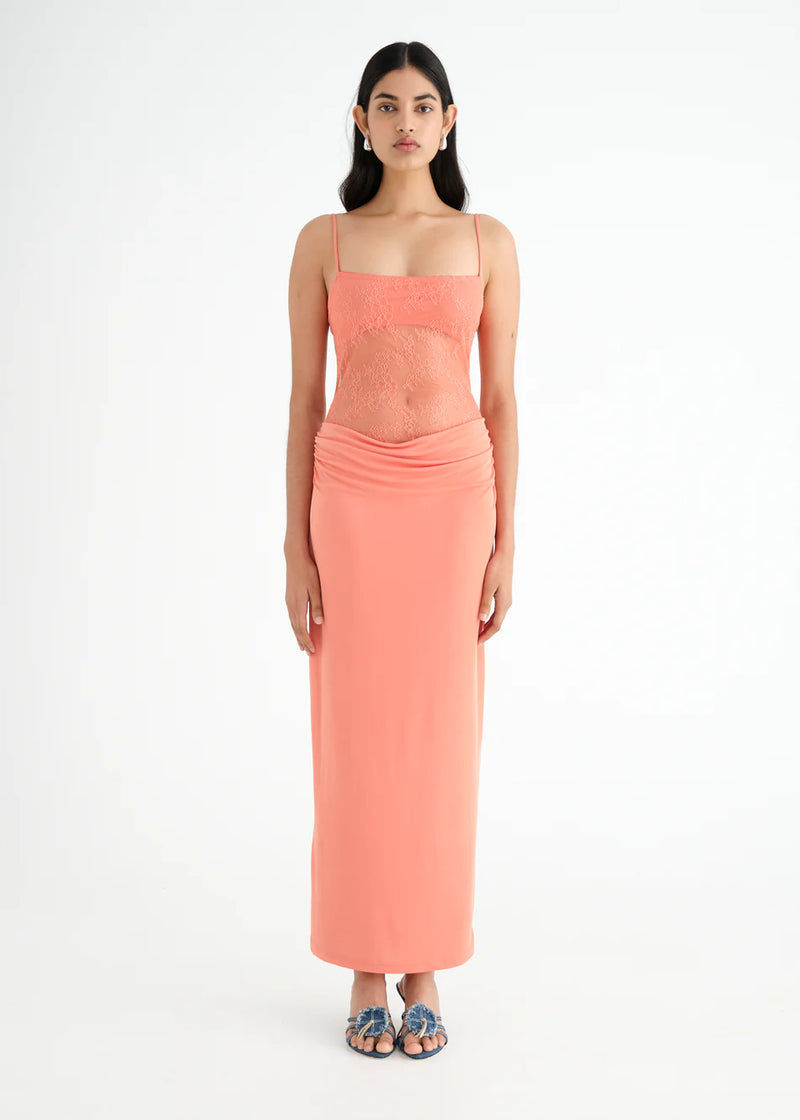 Hire BENNI Stefania Maxi Dress in Grapefruit