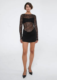 Hire BENNI Yana Lace Mini Dress in Black