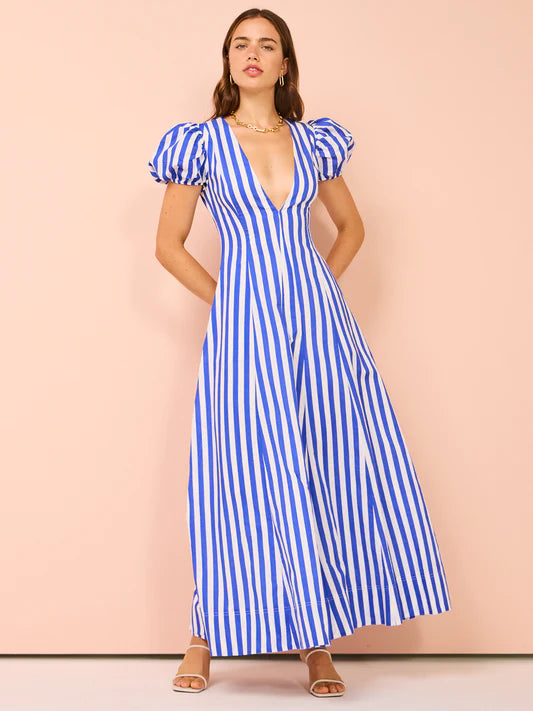 Hire BY NICOLA S/S Wavy Maxi Dress In Stripe Print