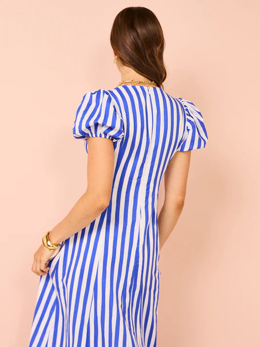 Hire BY NICOLA S/S Wavy Maxi Dress In Stripe Print