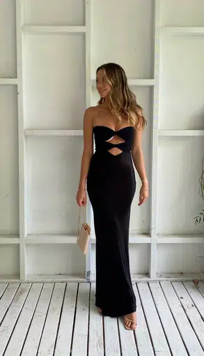 Bec and bridge black strapless dress best sale