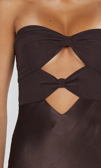 Hire Bec + Bridge Halle Strapless Dress In Chocolate Brown