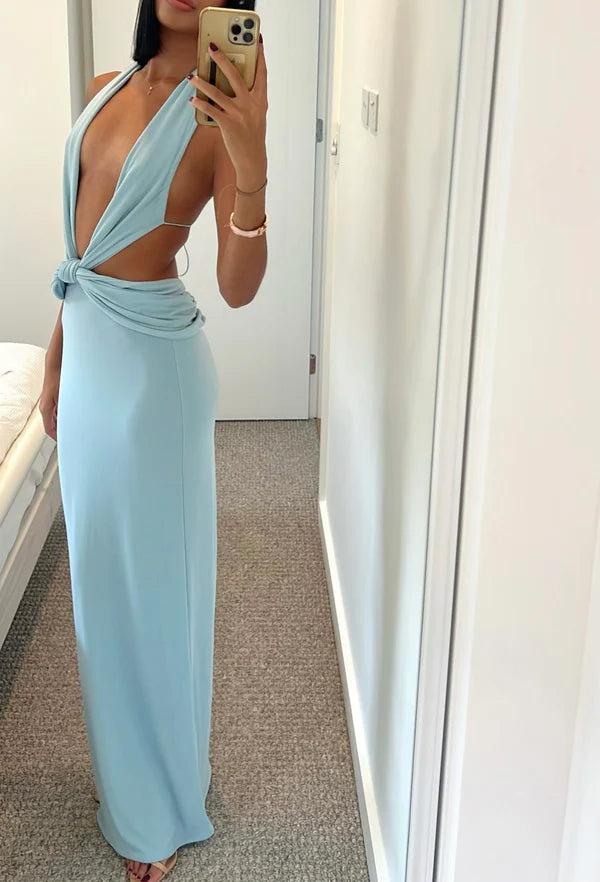 Hire DECONDUARTE Elin Maxi Dress in Sky Blue