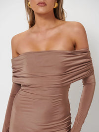 Hire EFFIE KATS Gwen Gown in Coffee