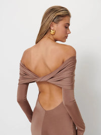 Hire EFFIE KATS Gwen Gown in Coffee