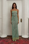 Hire FAIT PAR FOUTCH Elizabeth Dress in Malachite Green Sequin