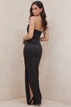 Hire HOUSE OF CB Adrienne Satin Strapless Gown in Black