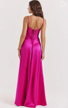 Hire HOUSE OF CB Anabella Lace Up Maxi Dress in Pink