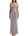 Hire HOUSE OF CB Azzurra Lace Godet Gown in Ice Blue