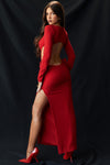 Hire HOUSE OF CB Lavele Red Bow Maxi Dress in Red