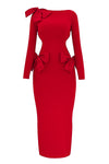 Hire HOUSE OF CB Lavele Red Bow Maxi Dress in Red