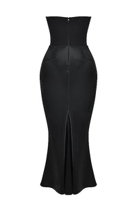 Hire HOUSE OF CB Persephone Black Strapless Corset Dress in Black