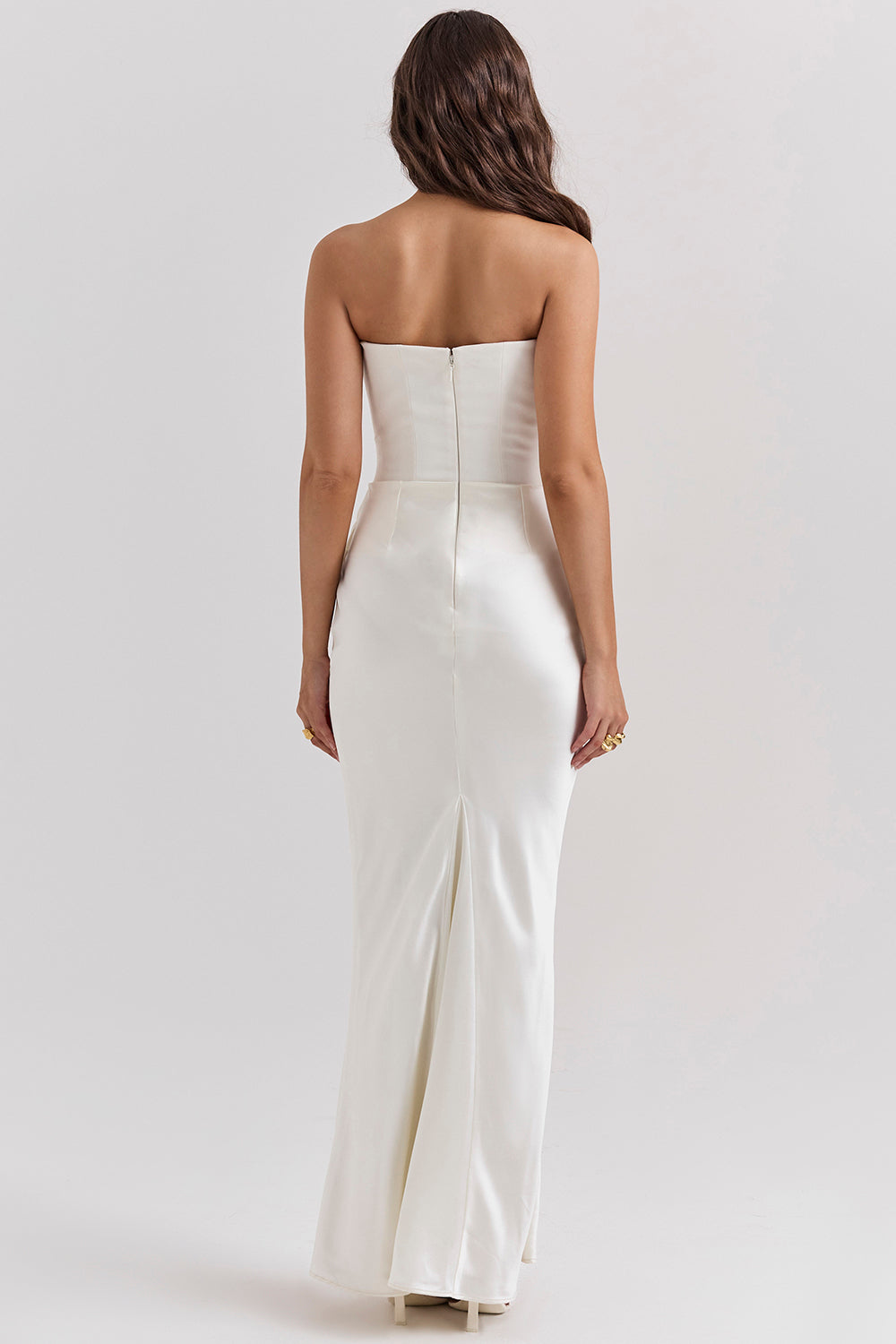 Hire HOUSE OF CB Persephone Strapless Corset Dress in Ivory