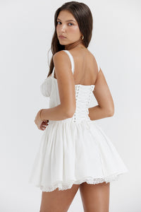 Hire HOUSE OF CB Pietra Cherry Corset Mini Dress in White