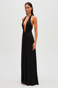 Hire MISHA Jennifer Cupro Maxi Dress in Black