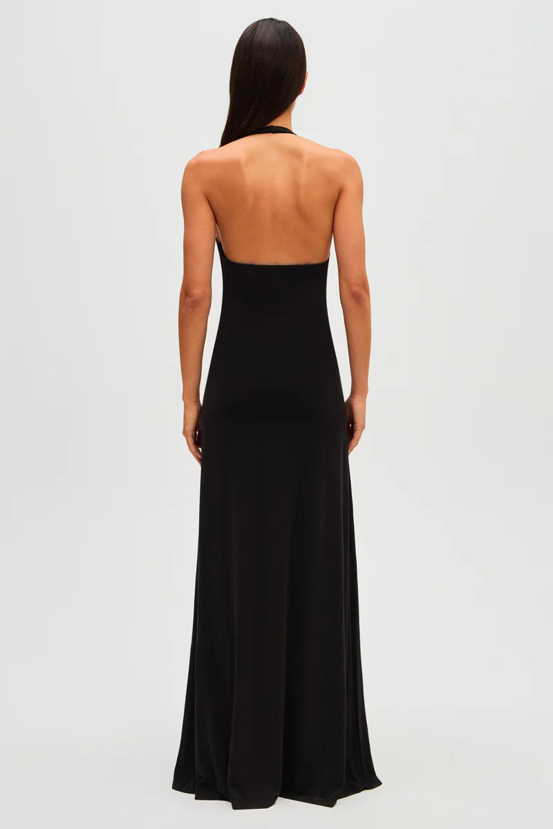 Hire MISHA Jennifer Cupro Maxi Dress in Black