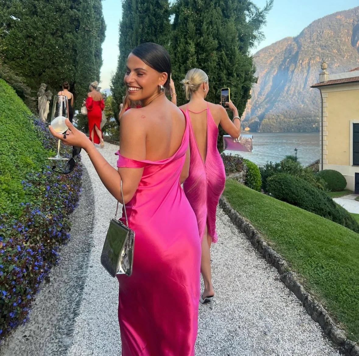 Hire NATALIE ROLT Monika Gown in Neon Pink