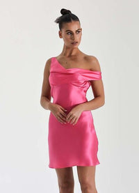 Hire NATALIE ROLT Monika Mini Dress in Neon Pink