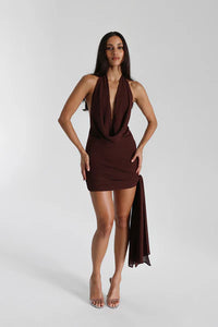 Hire Natalie Rolt Anastasia Mini & Maxi Dress in Espresso Brown