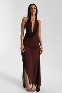 Hire Natalie Rolt Anastasia Mini & Maxi Dress in Espresso Brown