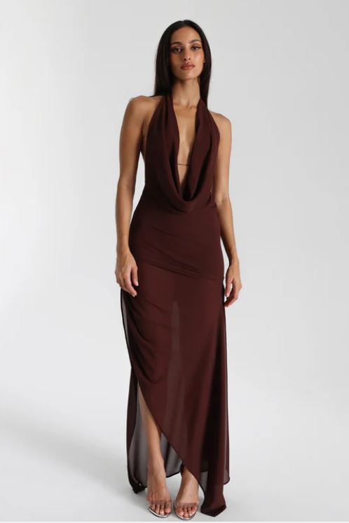 Hire Natalie Rolt Anastasia Mini & Maxi Dress in Espresso Brown