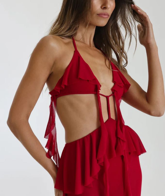 Hire Natalie Rolt Ariel Dress in Cherry Red