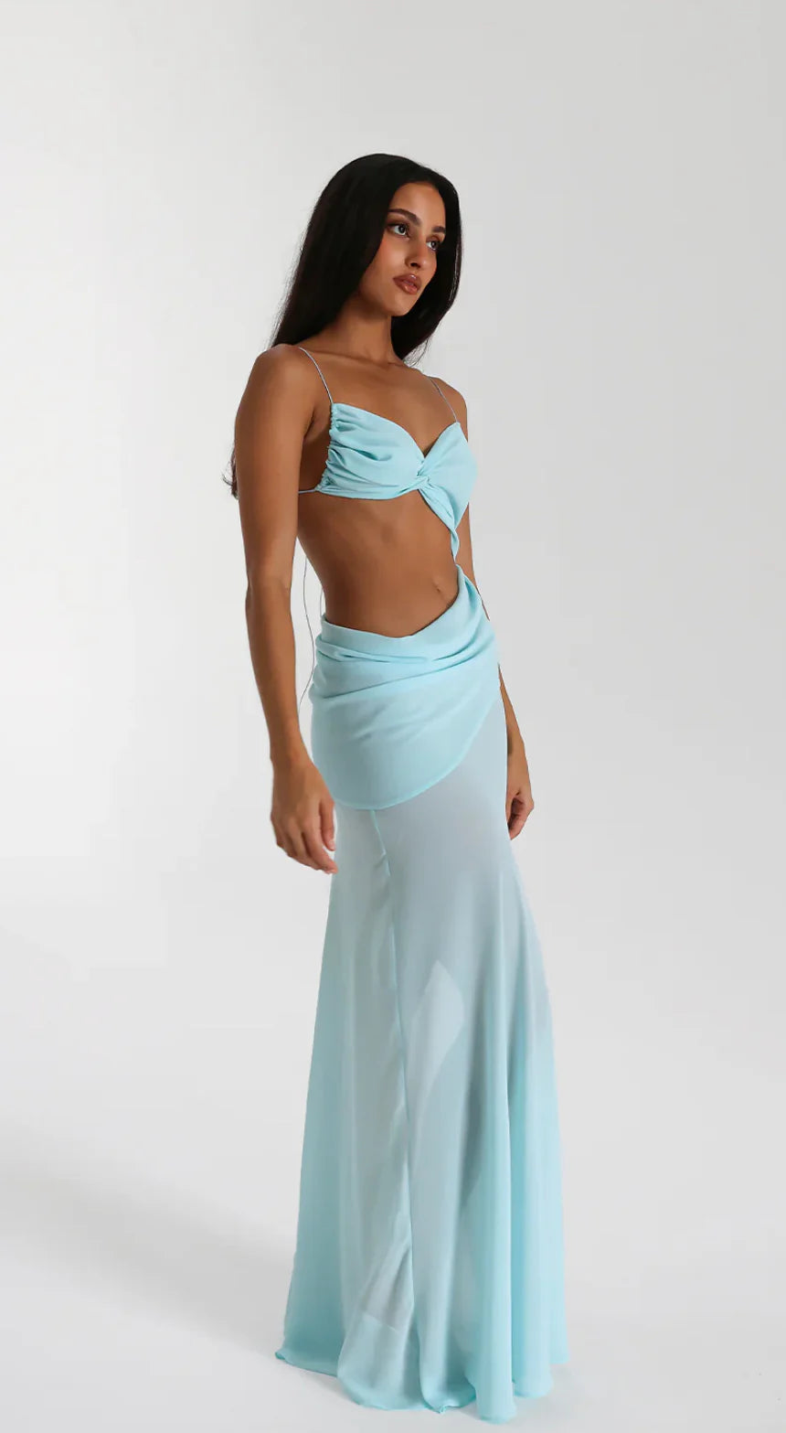 Hire Natalie Rolt Dahlia Dress Gown in Baby Blue