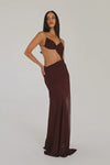 Hire Natalie Rolt Dahlia Dress Gown in Espresso Brown