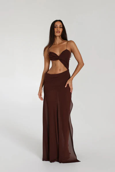 Hire Natalie Rolt Dahlia Dress Gown in Espresso Brown