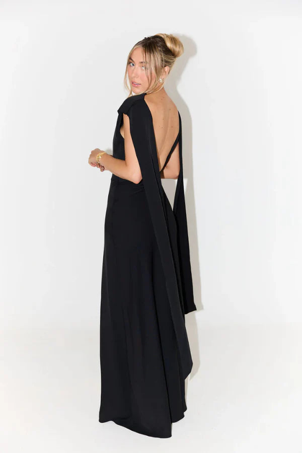 Hire ODD MUSE The Ultimate Muse Drape Back Maxi Dress Black