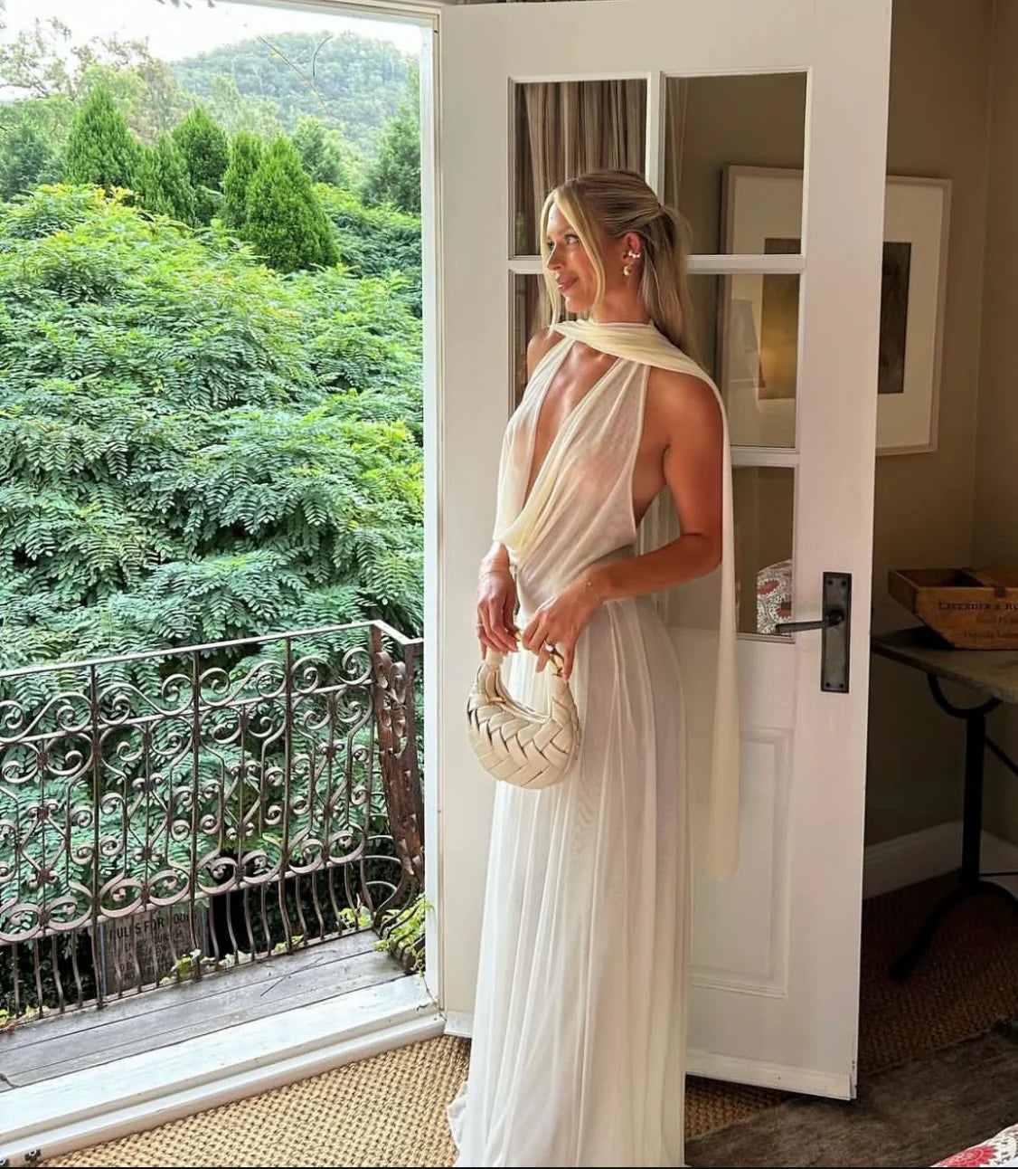Hire RAPHAELLA SANTANTA Hera Dress in Beige Cream