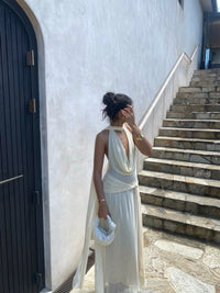 Hire RAPHAELLA SANTANTA Hera Dress in Beige Cream