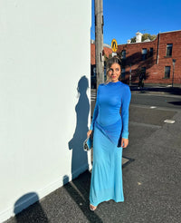 Hire SASS & BIDE Life Form Jersey Gown in Blue Ombre