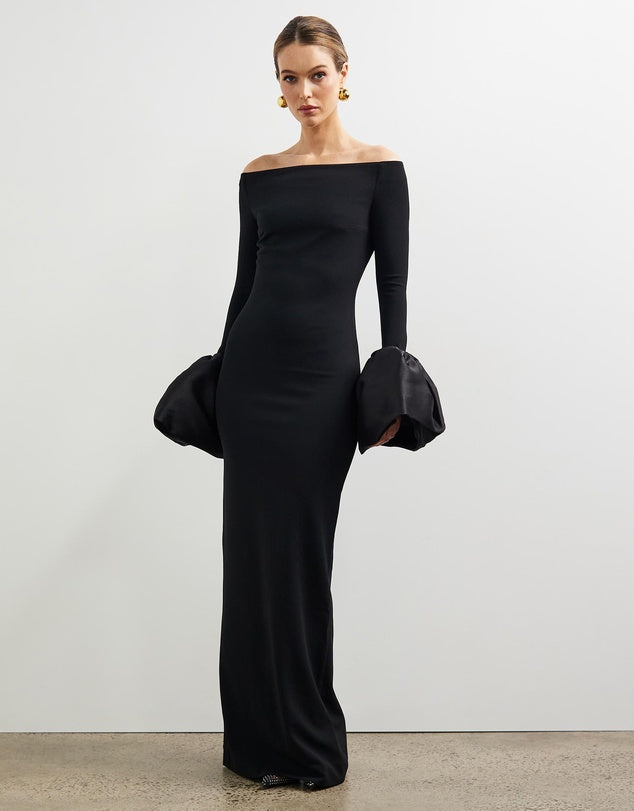 Hire SOLACE LONDON Talia Maxi Dress in Black