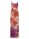 Hire WITH HARPER LU Slip Dress in Mesh Fuchsia Bloom