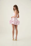 Hire AJE Violette Bubble Hem Mini Dress in Pastel Pink