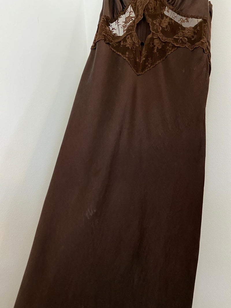 Hire SIR THE LABEL Aries Cut Out Gown in Chocolate Brown