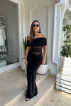 Hire BENNI Nico Off Shoulder Maxi Dress in Black