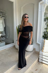 Hire BENNI Nico Off Shoulder Maxi Dress in Black