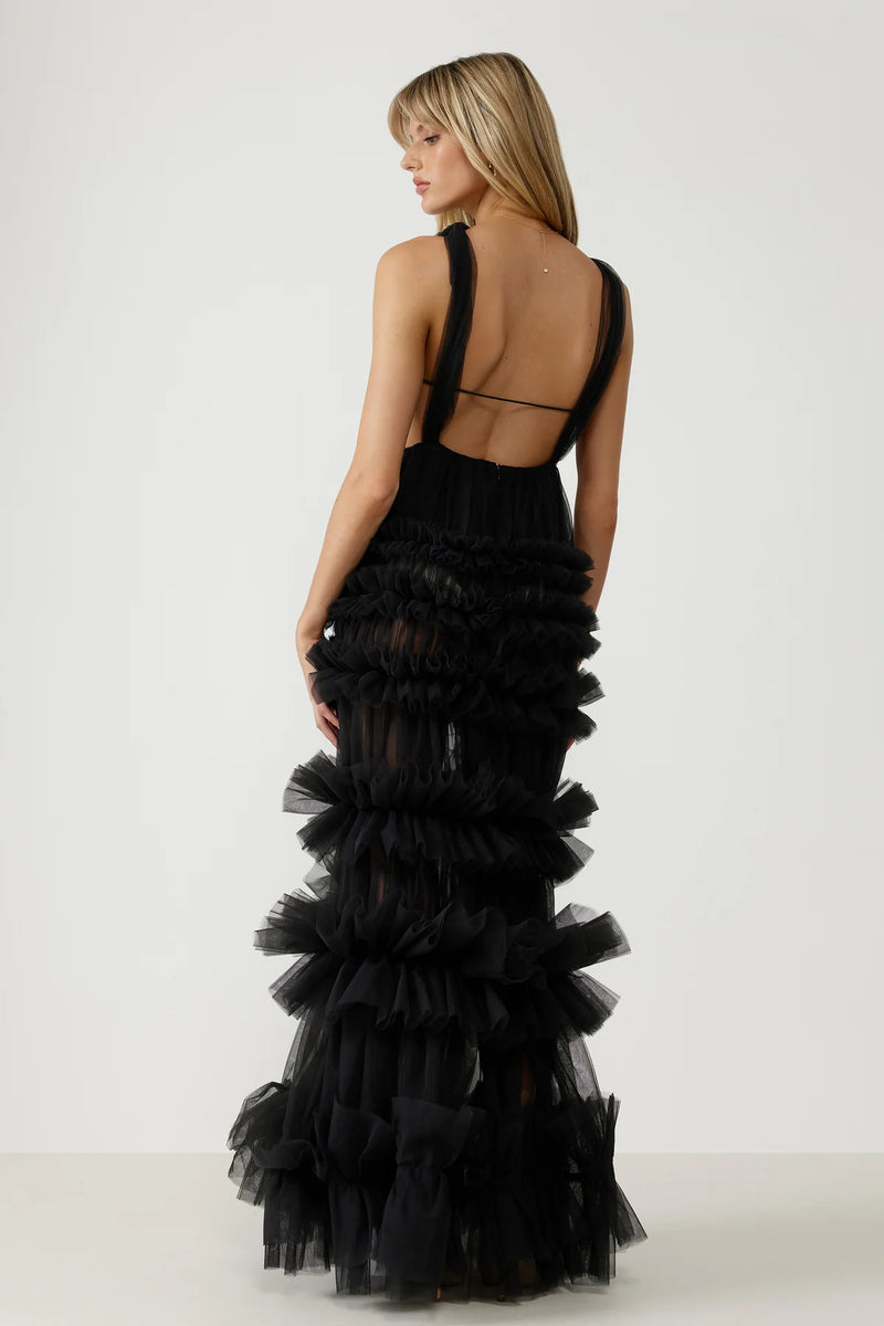 Hire LEXI Mariella Dress in Charcoal Black