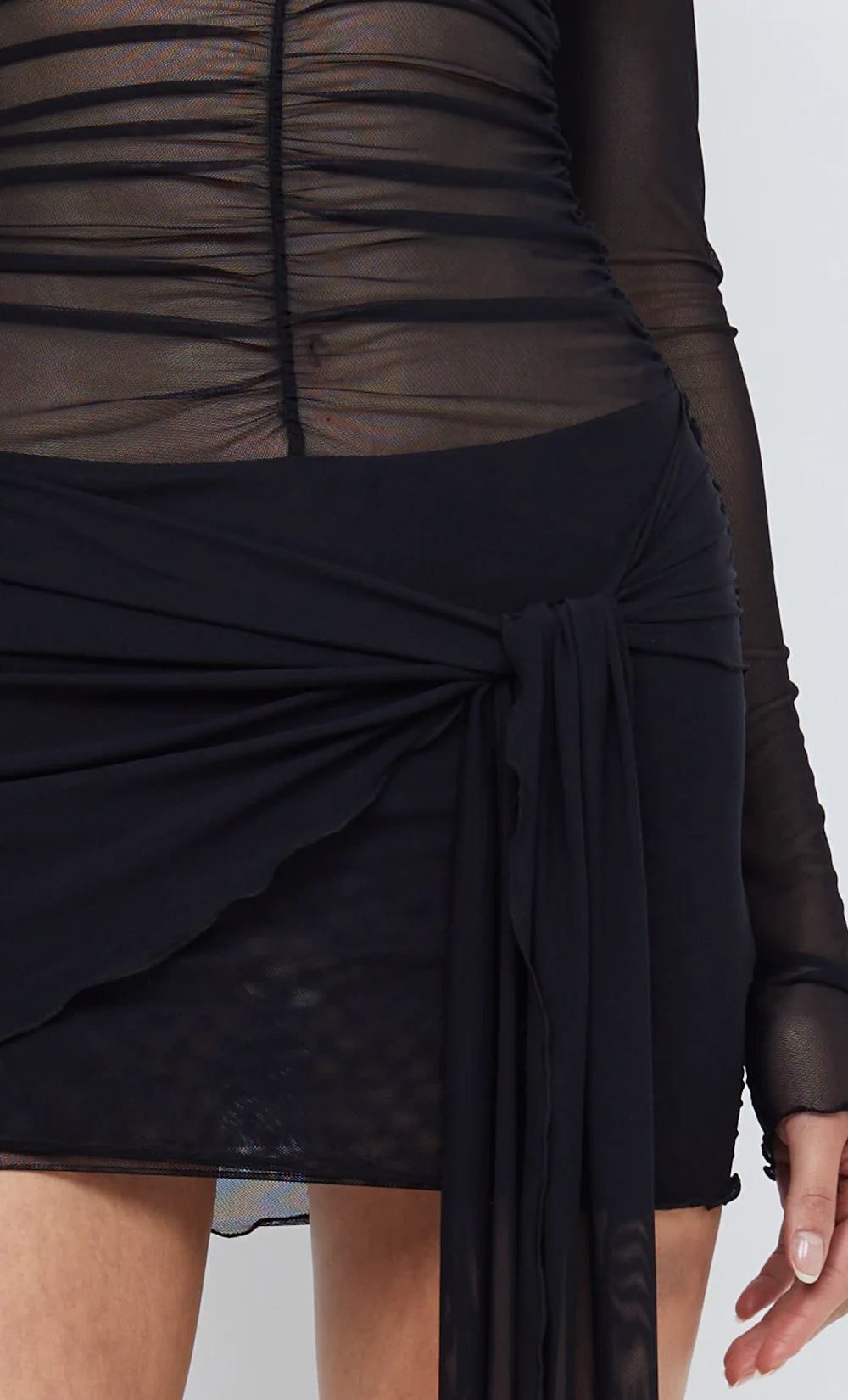Hire Bec + Bridge Marina Long sleeve Mini Dress in Black