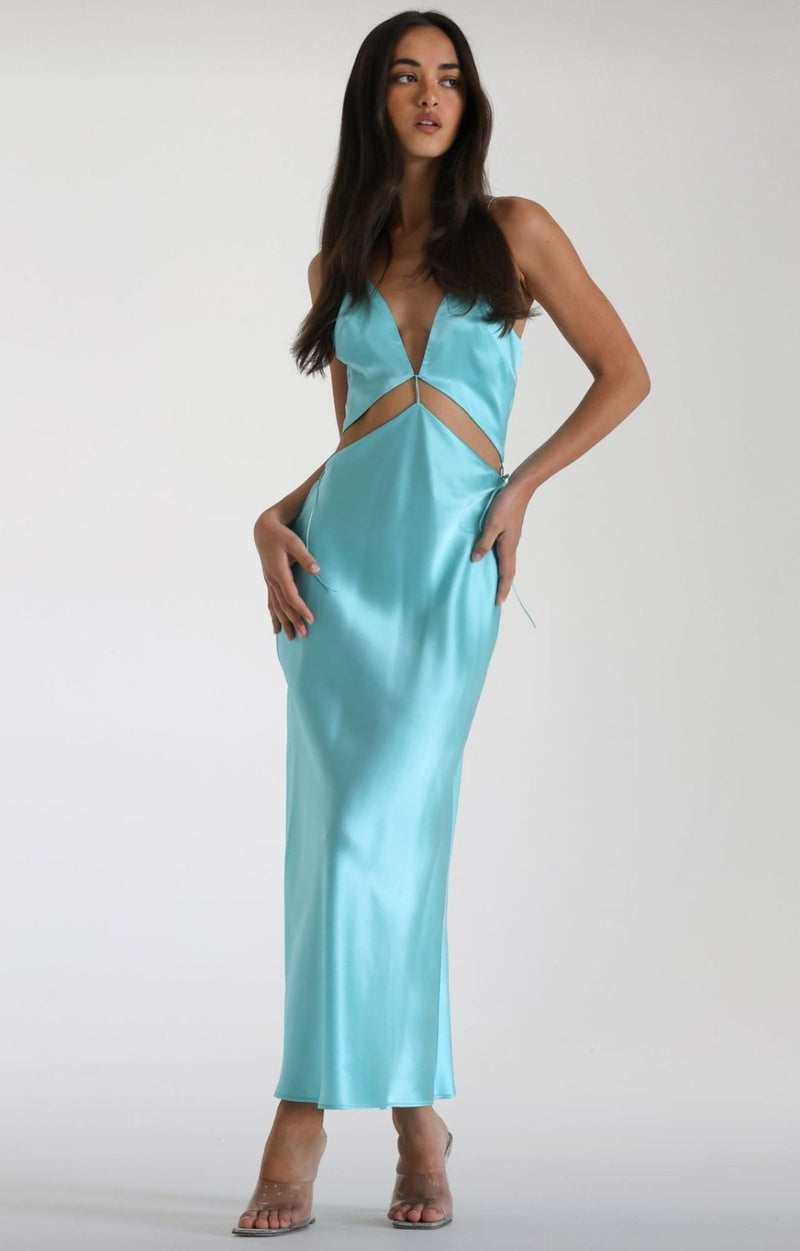 Hire NATALIE ROLT Iris Gown in Turquoise