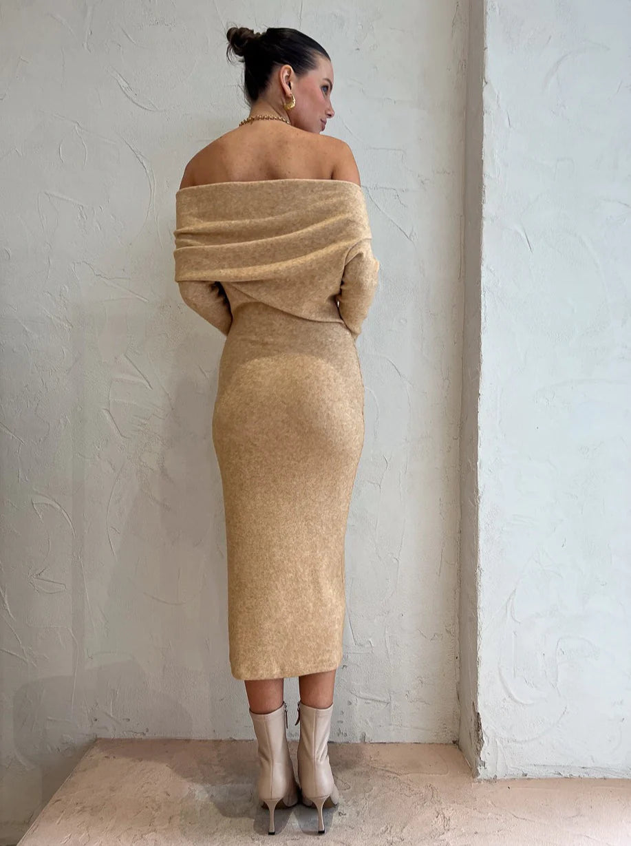 Hire ONE FELL SWOOP Vixen Knit Dress in Oat