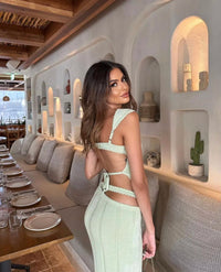 Hire Amiss The Label Joanne Set Skirt and Crop Top in Light Green