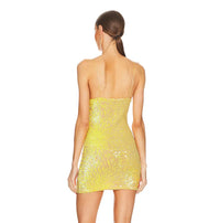 Hire NATALIE ROLT Josie Mini Dress in Yellow Gold