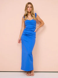SIR THE LABEL Azul Balconette Gown in Cobalt Blue