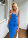 SIR THE LABEL Azul Balconette Gown in Cobalt Blue